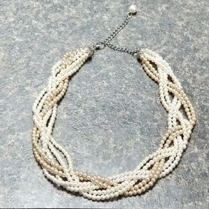 Wedding Jewelry Intertwined Pearl Necklace